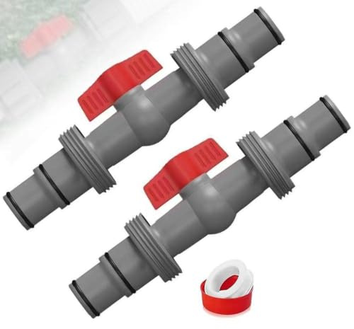 2 Conector de manguera, Válvula De Cierre Para Piscina de 32 mm a 38 mm, Válvula de Bola de PVC Para Manguera, Adaptador de Manguera de PVC de 2 Vías Para Piscina, Para Manguera de Diámetro 32/38 mm