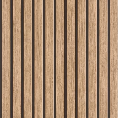 Rasch Selbstklebende Tapete Holzpaneele Echo - Strukturierte Vliestapete Holzoptik 3D in Braun und Schwarz Gestreift - Einfaches Anbringen ohne Kleister mit tesa-Klebetechnologie - 2,65m x 0,53m