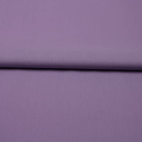 Stoff Meterware Flieder 160 cm Baumwolle Linon – Uni einfarbig, schadstoffgeprüft, pflegeleicht, waschbar bis 30 °C, ca. 130 g/m², 1 Meter Baumwollstoff, hergestellt in Europa
