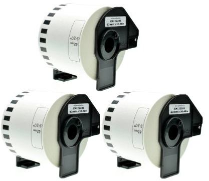 Logic-Seek 3 Endlos-Etiketten kompatibel für Brother DK-22205 QL-720 500 560 1060 1050 550 580 650 700 710