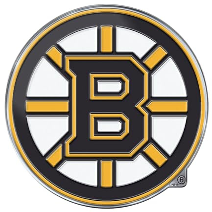 FANMATS 60478 Boston Bruins Heavy Duty Aluminum Embossed Color Emblem, Auto Emblem Decal