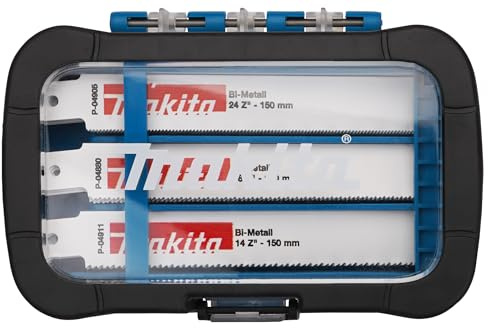 Makita P-81290 Reciprosägeblatt-Set 30-teilig in Aufbewahrungsbox, je 10x BiM Reciprosägeblatt P-04905, P-04911, P-04880, für Stahl, Edelstahl
