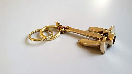 Mässing ankare nyckelringar nautisk vintage skepp ankare med handbojor nyckelring A