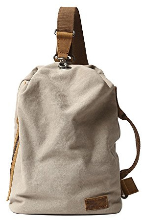 Neuleben Vintage Sling Rucksack Schulterrucksack Canvas Daypack Brusttasche Retro Schultertasche Klein Damen Herren für Reise Outdoor Sport Freizeit