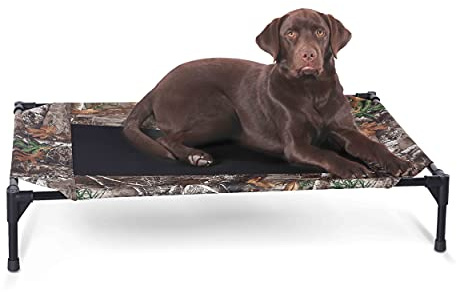 K&H Outdoor Elevated Dog Bed for Medium & Large Pets, Camo, Large 42x30in