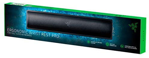 Razer Ergonomische Handballenauflage Pro für Tastaturen in voller Größe: Kühlgel infundiert, rutschfeste Gummiunterseite, abgewinkelte Neigung, klassisches Schwarz