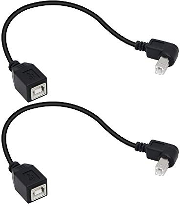 SinLoon USB 2.0 Type-B Printer Cable, (2-Pack) USB 2.0 B Female to Type-B Male (UP) Printer Short Extension Cable for Printer, Scanner, Mobile HDD and More (UP 2)