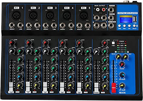 Depusheng HT7 mixer audio portatile bluetooth con console di missaggio audio DJ usb 7 channel Band mixing boards jack mp3 alimentazione 48V