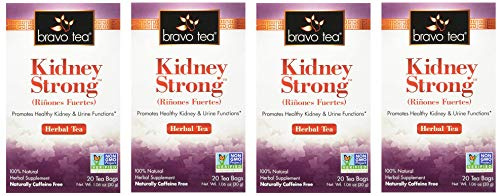 Bravo Teas Kidney Strong Herbal Tea, Caffeine Free, 20 Tea Bags (Four Pack)