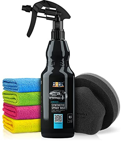 Autopflege Set: ADBL Synthetic Spray Wax Sprühversiegelung 500ml + Handapplikator + 4x Mikrofasertuch - Quick Detailer, Lackversiegelung | 6-teilig