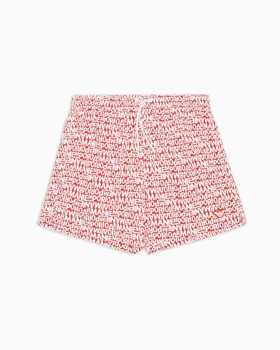 Emporio Armani Herren Mid Boxer Badehose, Rot/Weiß, Verschiedene Größen