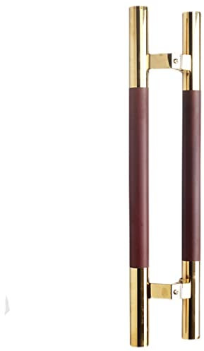 Zeitgenössische Scheunentorgriffe, doppelseitig montiert, H-Form, Edelstahl-Finish, Push-Pull-Stangengriff für Glastüren/Holztüren (Color : Gold, Size : 100cm/39.4in) (Gold 100cm/39.4in)