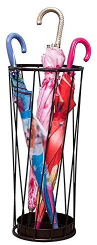 SENNIAN Umbrella Rack,Iron Art Lobby Floor-Standing Rain Barrel Household Storage Umbrella Place Shelf,Umbrella Stand,Brown