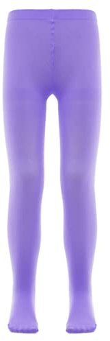Mufeng Mädchen Strumpfhose Stretch Leggings mit Fuß Ballettstrumpfhose Cable Tanzstrumpfhose Ballett Gymnastik Tanz Sport Hell Lila 98-104