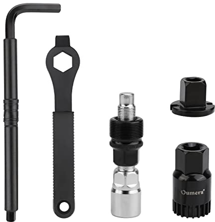 Oumers Fahrradkurbel Abzieher Werkzeugset, Fahrradkurbel Extraktor + 16mm Schraubenschlüssel + Fahrrad Tretlager Entferner + Verlängerung Inbusschlüssel + Quadratischer Kopf, Fahrradreparaturset