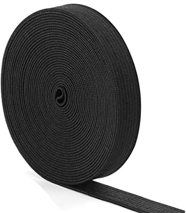 YSTrillion 20 Meter Gummiband Breit,Elastisches Band,Elastisches Band zum Nähen,Gummiband Nähen für Schneiderei Nähen DIY Handwerk (Schwarz 20M x 20MM)