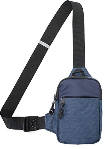 DONGKER Sling Chest Crossbody Bag, Wasserdicht Schultertasche, Crossbody Bag Backpack für Männer und Frauen, die Outdoor-Sportarten wandern (L, Blau)