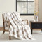 CREVENT Manta Reversible de Microfibra ultrasuave y Afelpada de 127 x 152 cm para sofá, sofá y Cama (Beige a Cuadros)