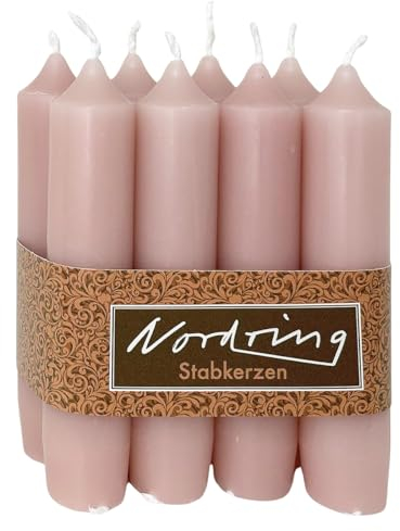 Nordring 8 Stück Stabkerzen malve 2,2 x 11 cm hoch