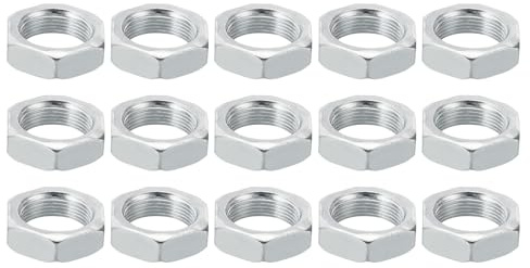PATIKIL M18x1.0 Stahl Sechskantmuttern 15 Pack Metrische Gewinde Verzinkt Beschläge Muttern Schraube Bolzen Befestigungsteile für Lampen Maschinen Reparatur 8mm Höhe