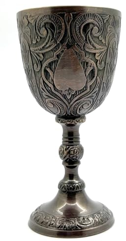 Morcomart Kelch aus Messing – Geschenke für Kommunion, Hochzeit, Weihnachten und mehr – Drinkware King Arthur Weinkelch – 240 ml Messingmaterial