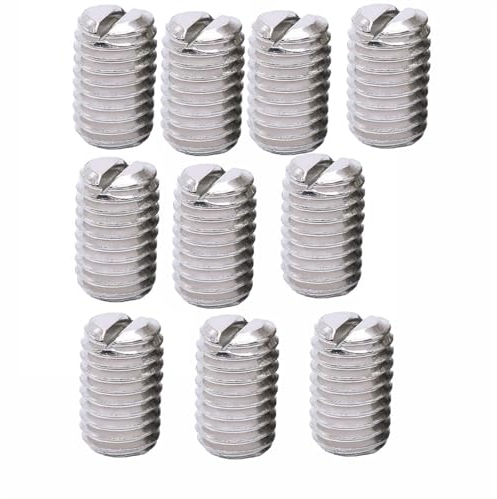 ELLANA Gewindespiel Einkopf-Messingbolzen mit Schlitz, M1,6, M2, M2,5, M3, M4, M5, M6, M8, Flache, geschlitzte Gewindestifte aus Edelstahl Schraube trapezförmig (Color : 4mm x10pcs, Size : M2.5)