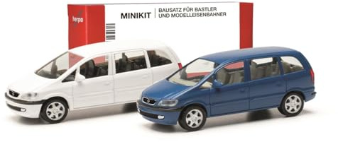Herpa Modellbausatz MiniKit Opel Zafira (2 Stück), Miniatur im Maßstab 1:87, Sammlerstück, Kit für Modellbau, Kunststoff