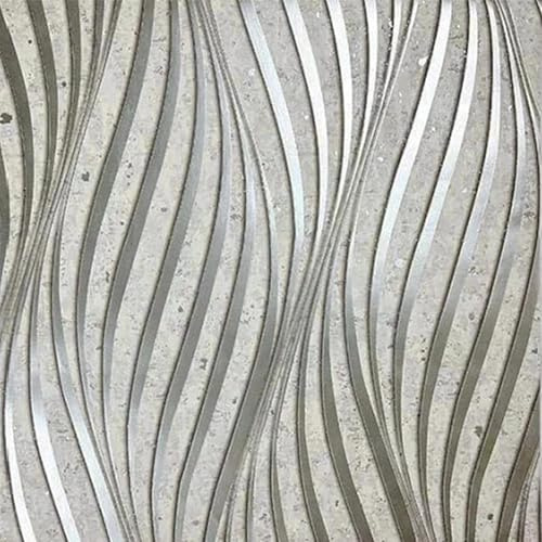 Baketron Silver Glitter Wallpaper for Living Room Marble Effect Bedroom Wallpaper Feature Striped Modern Wall Paper Roll for Hallway