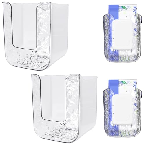 TZEKING Contenitore di salviettine,2 Pezzi Dispensatore di Salviettine Contenitore,Scatola di Carta Igienica,Supporto da Parete,Scatola per Salviette Umide, per Fazzoletti da Cucina, Camera