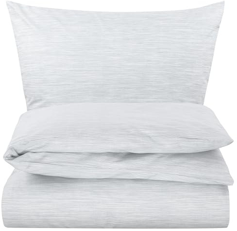 Carpe Sonno® Baumwoll-Bettwäsche 135x200 | Hellgrauer Melange | Reinforced Bettbezug 135x200 | Duvet Cover | Allergiker-Bettwäsche