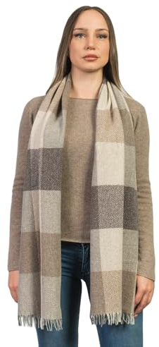 Dalle Piane Cashmere - Quadratischer Schal aus gemischtem Kaschmir, Made in Italy - Herren/Damen, Farbe: Taupe, Einheitsgröße