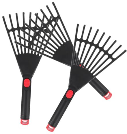 KITANDOVE 3pezzi Rastrello da Giardinaggio Manico Ergonomico Rake per Giardino e Prato Strumento per Raccogliere Foglie e Lavorare nel Terreno Utile per Giardinaggio e delle Piante