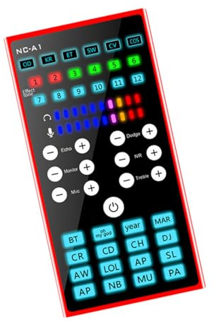 Uonlytech Externe Soundkarte für Handy und Computer mit Hall und Rauschunterdrückung aus Metall für Live Streaming Kompakt und Tragbar