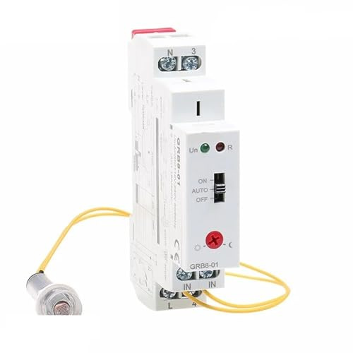 GRB8-01/02 Din Rail Twilight Switch Photoelectric Timer Light Sensor Relay AC110V-240V Auto ON Off 1Pcs(GRB8-02 AC110-240V)