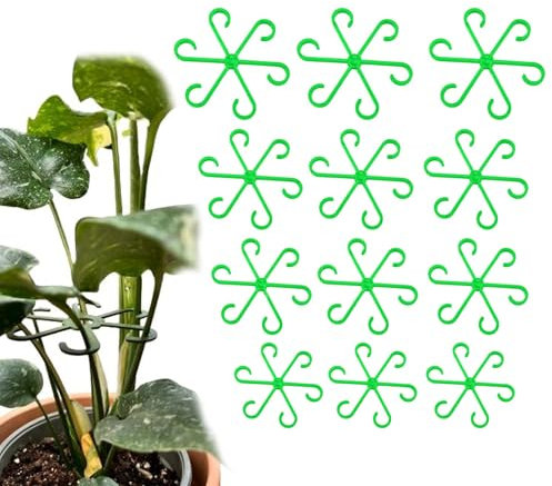 Molyorch 12 pièces Support de Plantes vivaces, Support de Plantes, Pinces à Plantes pour Le Soutien, Support de Plantes grimpantes Monstera, Anneau pour Plantes, Fleurs, hortensias, Roses, tomates