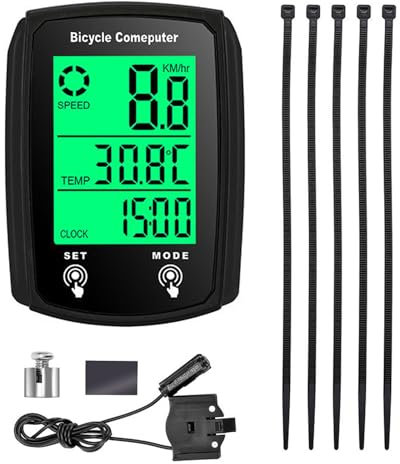 FunnAura 19 Functions Waterproof Spin Bike Computer, Bicycle Speedometer Mph (black)
