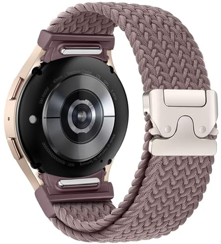 Issinlky No Gap Nylon Flätat armband Kompatibel med Galaxy Watch 7/FE/6/5/4 40mm 44mm, Elastiskt Magnetiskt Spänne armband för Galaxy Watch 6 Classic/4 Classic/5 Pro Herren Damen
