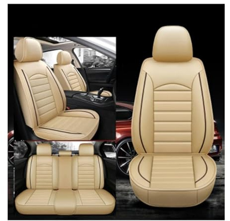 Autositzbezüge Für Volvo Alle Modelle Für S60 V40 Xc70 V50 Für Xc60 Für V60 V70 S80 Für Xc90 V50 C30 S40 Autozubehör Allgemeine Leder Autositzbezug Sitzbezug Auto(Beige)