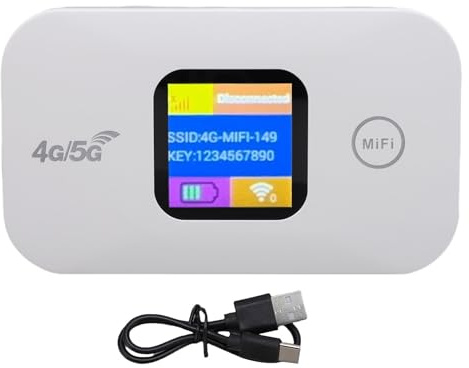 Xiuganpo Módem USB 4G 5G LTE, Enrutador Móvil Desbloqueado de 300Mbps con 10 Usuarios, Punto de Acceso Portátil de Viaje Construido en 2100 MAh con Ranura de Tarjeta SIM, Punto de Acceso