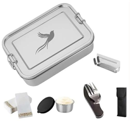 Little Lorien Brotdose Edelstahl 1200 ml – Bento Box auslaufsicher mit 2 Fächern & Besteck – Meal Prep Box – Brotdose Kinder & Erwachsene – Farbwahl (Schwarz)