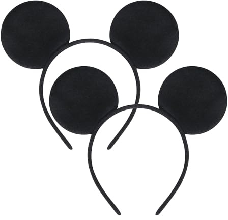 Halloween Black Mouse Ears - Unisex Adults & Children Fancy Dress Mouse Headband Mice Costume Birthday Party Accessories