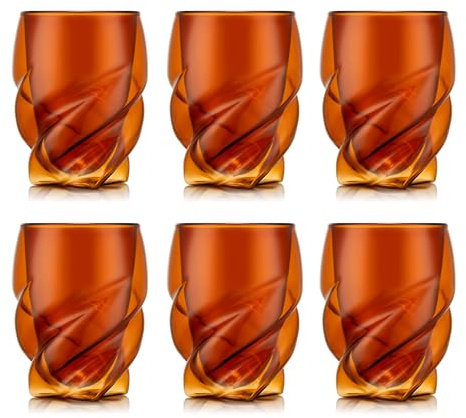 Bodum Double Walled Glasses Pack of 6 PAVINA Paris Transparent Red - 270ml Cups - Dishwasher Safe Thermal Cup - Mouth-Blown Borosilicate Glass