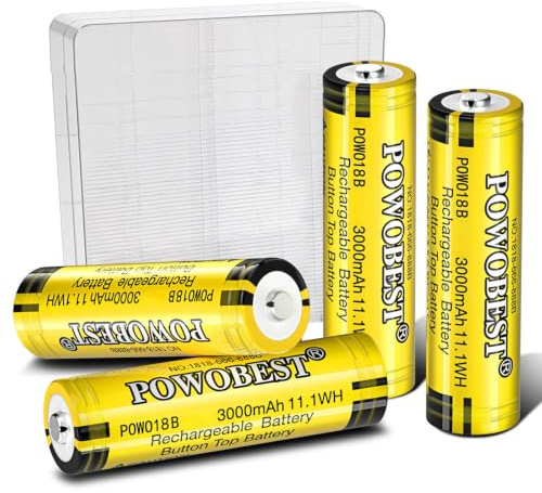 3000mAh Wiederaufladbarer NiMH Akku,POWO18B Button-Top Batterie | Mit Batterieschutzbox,NO:1818-666-888B, Für Kamera, LED Stirnlampe, kleinen Lüfter, Produktpatentnummer:015037694-0002