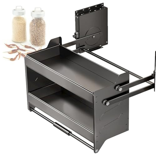 Scaffale da parete estraibile, a 2 ripiani, per mobili da cucina, soluzione salvaspazio per armadi superiori in bar e caffetterie (B 85 cm)