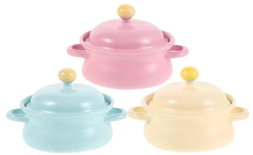 ifundom Ensemble de 3 Mini-ustensiles de Cuisine pour Maison de poupée : Petite Casserole, modèle d’ustensile de Cuisine Miniature, Casserole à Soupe pour poupées, Accessoires pour Micro-paysages