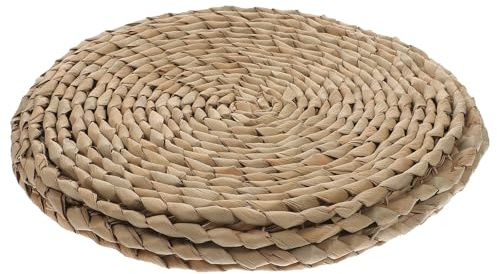 PRETYZOOM Woven Tatami Floor Cushion 30x30cm Double-Layer Reed Mat Sitting Pad Thickened Meditation Seat Cushion for Small Spaces Bedroom and Zen Practice