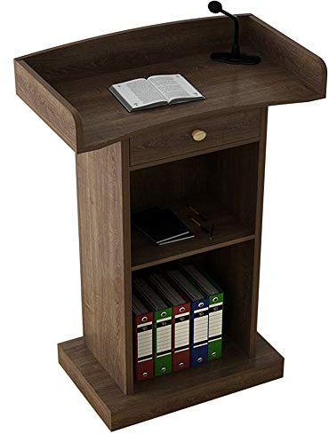 JIANSMZ Podium Lectern with Drawer for Ceremonies Perfect for Corporate Events Restaurants Weddings Ideal Reception Stand for Public Speaking