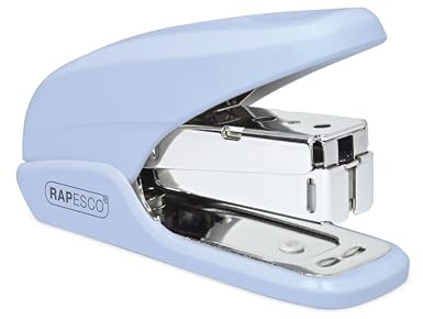 Rapesco 1338 X5-Mini Häftapparat, Kräver Mindre Kraft, Kapacitet 20 Ark | Puderblå