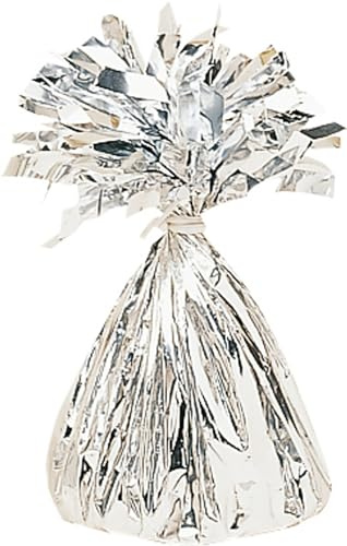 amscan 991365-18 – Poids du ballon en aluminium à franges argentées – 170 g, Argenté.
