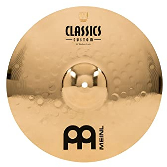 Meinl Cymbals Classics Custom Brilliant Plato Crash Medium de 14 pulgadas (35,56cm) Platillos de Batería - Pareja - Bronce B12, Acabado Brillante (CC14MC-B)